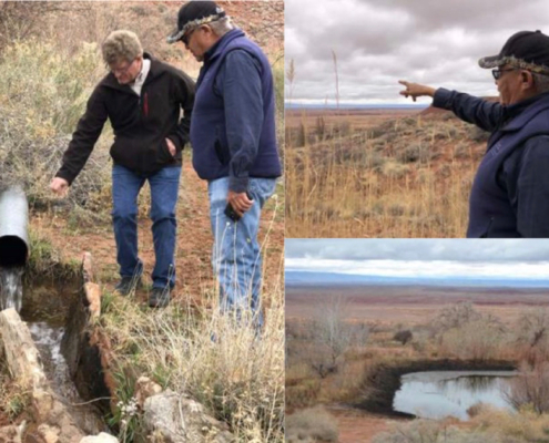 Navajo FRTEP agent Grey Ferrell and Co-PD Trent Teegerstrom inspecting springs near Tuba City