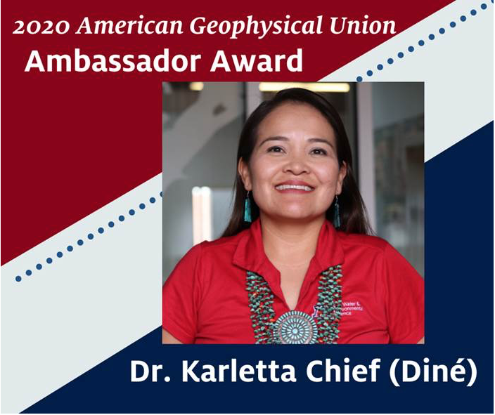 Karletta Chief wins AGU Ambassador Award